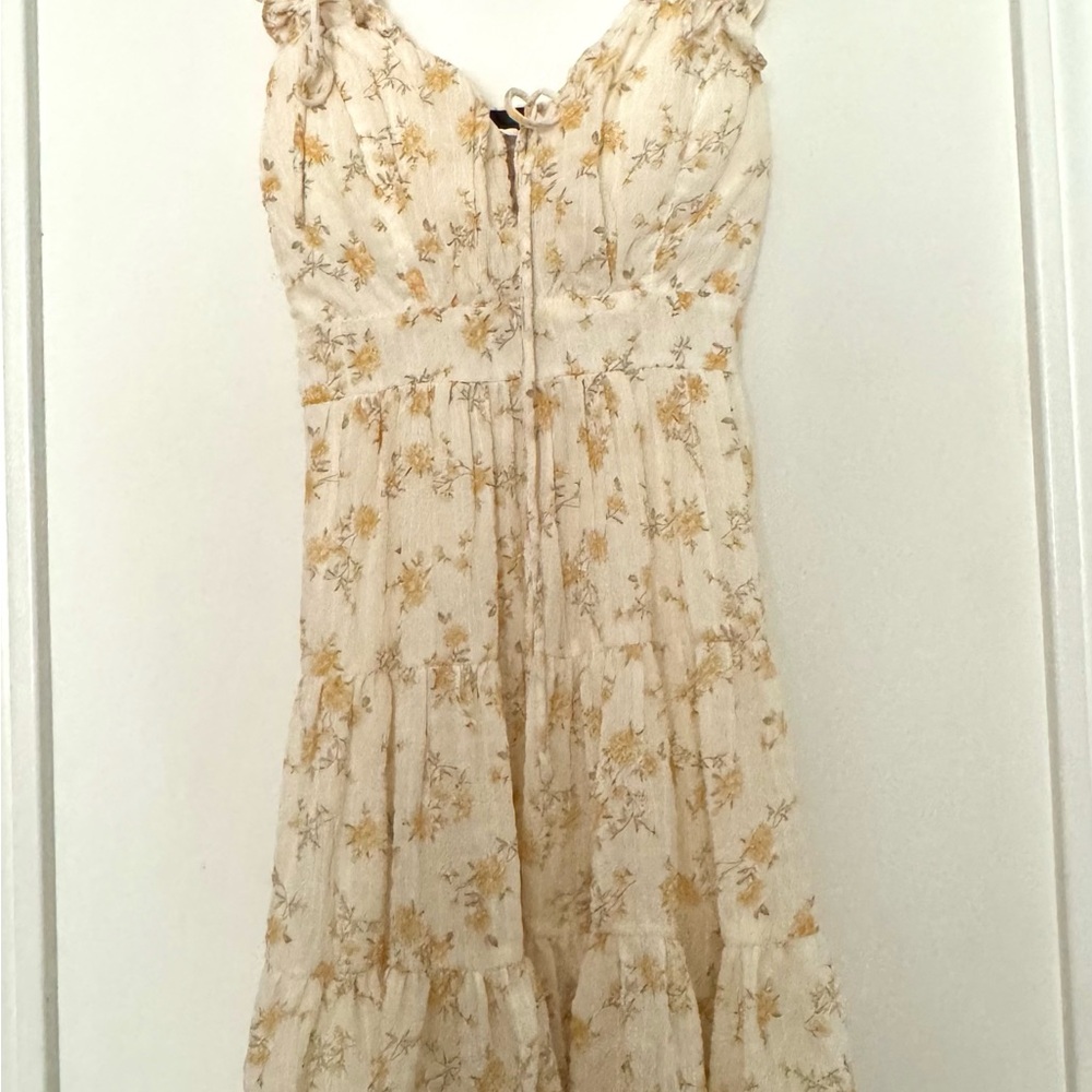 Floral Cream and Yellow Dress